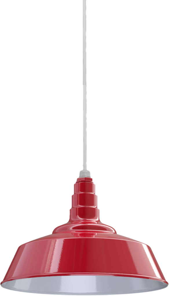 Manhattan Color Red Interior Color White with a 4 ft White Cord